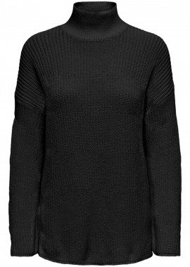 Πουλόβερ Only Onlbella Life High Neck 15279777-Black Γυναικείο