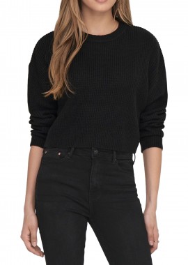 Πουλόβερ Only Onlmalavi Cropped 15284453-Black Γυναικείο