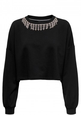 Μπλούζα Μακρυμάνικη Only Onlrhine Bling O-Neck 15304120-Black Γυναικείο