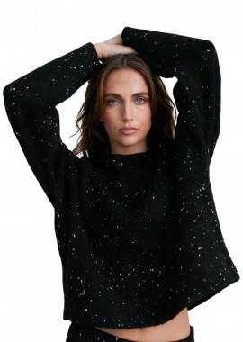 Πουλόβερ 24 Colours Οβάλ Λαιμόκοψη 41208B-BLACK Γυναικείο