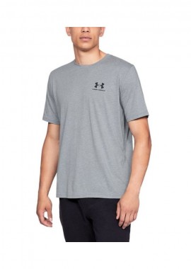 Under Armour Sportstyle Left Chest Ανδρικό Αθλητικό T-shirt Κοντομάνικο Γκρι 1326799-036