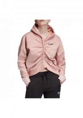 Adidas Ruched Γυναικείο Φούτερ με Κουκούλα Ροζ EC0782
