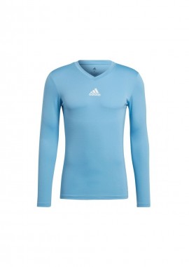 Adidas Team Base Ανδρική Αθλητική Μπλούζα Μακρυμάνικη με Λαιμόκοψη Τύπου V Light Blue GN7507