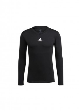 Adidas Team Base Ανδρική Αθλητική Μπλούζα Μακρυμάνικη με Λαιμόκοψη Τύπου V Μαύρη GN5677