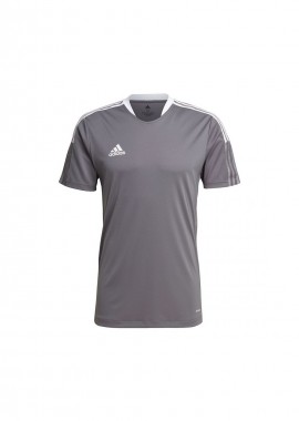 Adidas Tiro 21 Jersey Αθλητικό Ανδρικό T-shirt Γκρι με Λογότυπο GM7587