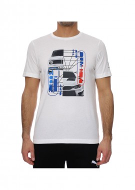 Puma BMW Motorsport Ανδρικό T-shirt Λευκό με Στάμπα 531194-02