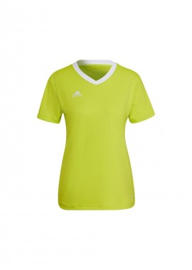 Adidas Entrada 22 Γυναικείο Αθλητικό T-shirt Fast Drying με V Λαιμόκοψη Κίτρινο HC5080
