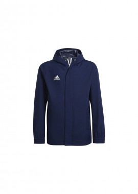 Adidas Παιδικό Αθλητικό Μπουφάν Κοντό με Κουκούλα Μπλε Entrada H57511