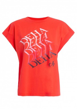 Deha Γυναικείο T-shirt Πορτοκαλί με Στάμπα B64520-55214