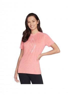 Skechers Diamond Blissful Αθλητικό Γυναικείο T-shirt Black Melange με Λαιμόκοψη V W1TS336-BLK