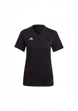 Adidas Entrada 22 Γυναικείο Αθλητικό T-shirt με V Λαιμόκοψη Μαύρο HC0438
