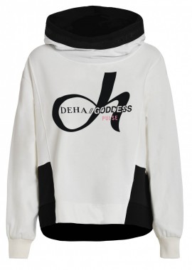 Deha Γυναικείο Φούτερ με Κουκούλα Λευκό B74740-18001