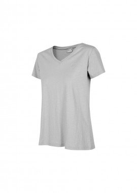 4F Γυναικείο Αθλητικό T-shirt με V Λαιμόκοψη Γκρι H4Z22-TSD352-27M