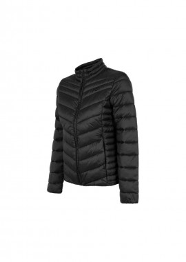 4F Κοντό Γυναικείο Puffer Μπουφάν για Χειμώνα Μαύρο H4Z22-KUDP002-20S