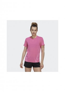 Adidas Γυναικείο Αθλητικό T-shirt Ριγέ Μπορντό HK0494