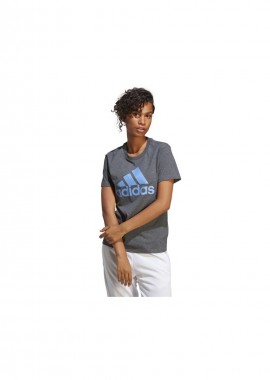 Adidas Big Logo Γυναικείο Αθλητικό T-shirt Grey Melange/Siel IC0634