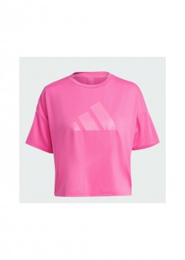 Adidas Train Icons 3 Bar Logo Γυναικείο Αθλητικό T-shirt Fast Drying Ροζ HS2345
