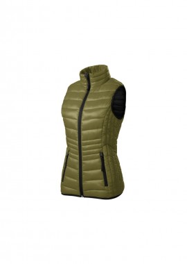 Malfini Κοντό Γυναικείο Αμάνικο Puffer Μπουφάν Πράσινο MLI-554A3