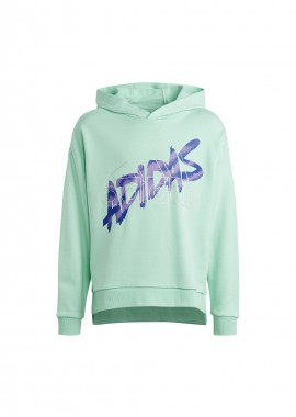Adidas Παιδικό Φούτερ με Κουκούλα Πράσινο HR5825