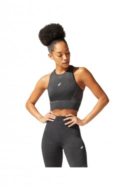 ASICS Γυναικείο Αθλητικό Crop Top Αμάνικο Μαύρο Μαύρο 2012B915-001