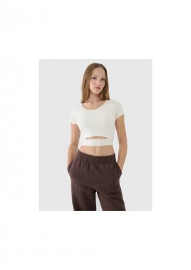 Women's crop top plain tshirt 4F 4FRSS25TTSHF269511S