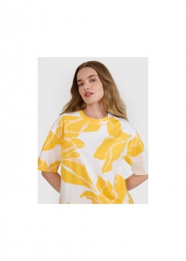 Women's oversize printed Tshirt 4F 4FRSS25TTSHF269290A