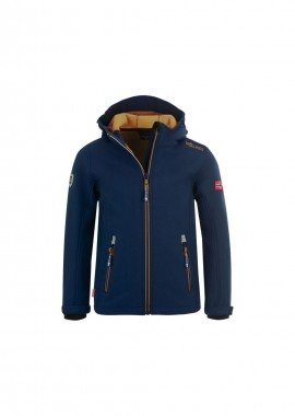 TrollKids Kids Trollfjord Jacket mystic bluegolden yellow softshell navy blue 161146