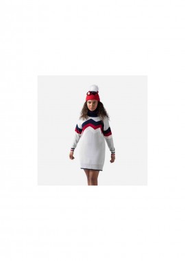 Rossignol W Mountain Knit Dress Sweater Gray
