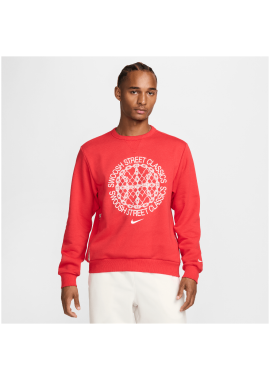 Nike Standard Issue Basketball CrewNeck Sweatshirt University RedHeatherPale Ivory FZ0682657