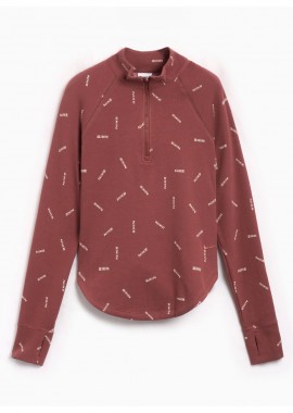 Nike Sportswear Collection Slim 12Zip Logo Top Red SepiaLight Orewood BrownRed Sepia FV7821218