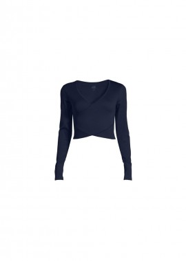 CASALL Seamless Rib Wrap Longsleeve core blue Tshirt