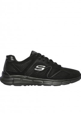 Skechers Satisfaction 58350-BBK Ανδρικά Αθλητικά Παπούτσια Running Μαύρα