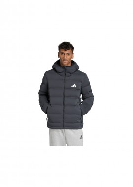 Men's adidas Helionic Climawarm Stretch Hooded Down Jacket Black JN2114