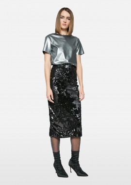 Skirt In Black Sequin
