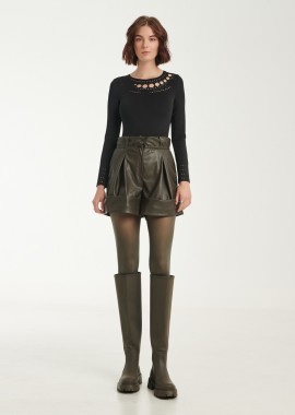 Cutcuutur - Wide-Leg Shorts In Khaki