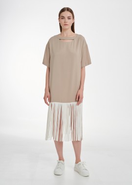 T-Shirt Dress in Taupe