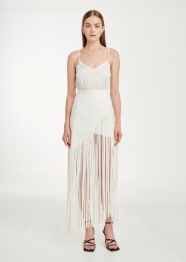 Maxi Wrap Skirt in White