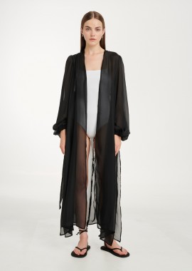 Cutcuutur - Sheer Robe In Black