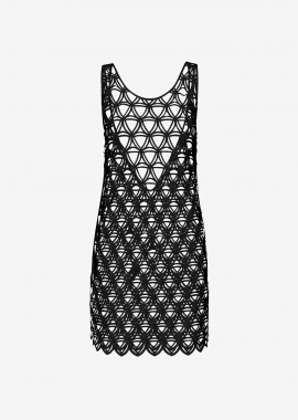 Oversized Tank Top-Dress in Black