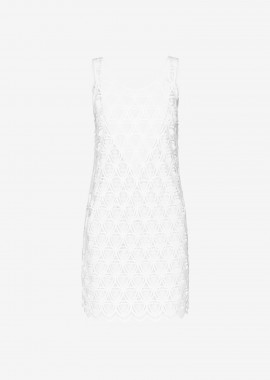 Oversized Tank Top-Dress in White