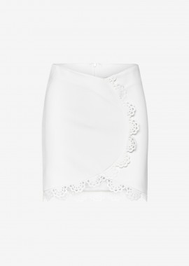 Mini Wrap Skirt in White