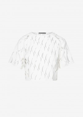 Cropped T-Shirt with Reglan Sleeves In White