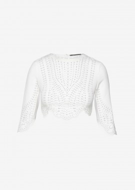Cutcuutur - Long Sleeved Top in White