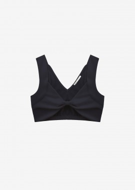 Tie-Front Bralette Top in Black
