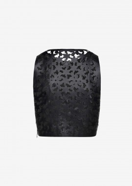 Eco-Leather Cropped Tank Top