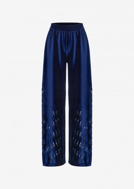 Sweatpants in Blue Velour