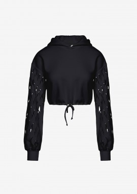 Cropped Hoodie in Black