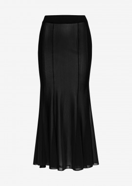 Mesh Maxi Skirt in Black