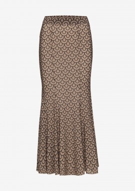 Cutcuutur - Mesh Maxi Skirt in Nude Print