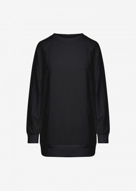 Cutcuutur - Sweatshirt with Reglan Sleeves in Black